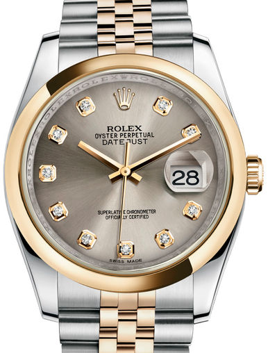 116203 Steel set with diamonds Jubilee Bracelet Rolex Datejust 36