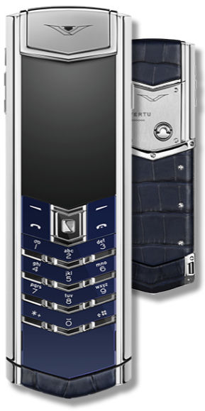 Signature Navy Alligator Stainless Steel Vertu Signature
