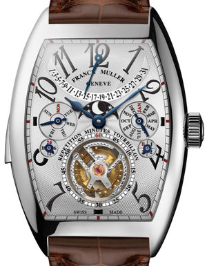 8880 RM T QP White Gold Brown Leather Strap Franck Muller Cintree Curvex