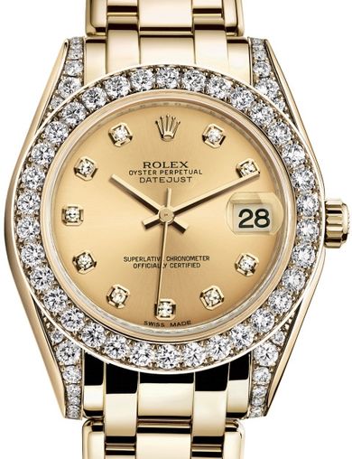 81158 Champagne set with diamonds Rolex Pearlmaster