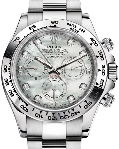116509 White mother-of-pearl set with diamonds Rolex Cosmograph Daytona