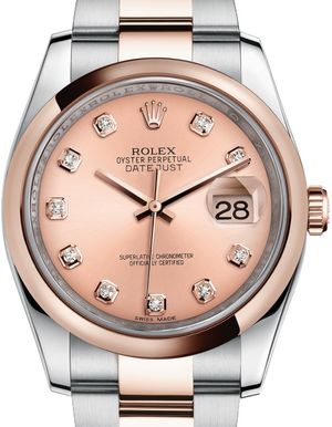 116201Pink set with diamonds Rolex Datejust 36