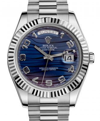 218239 Blue Wave Dial Rolex Day-Date II Archive