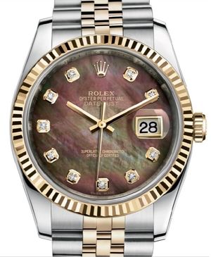 116233 Black mother of pearl diamond Jubilee Rolex Datejust 36