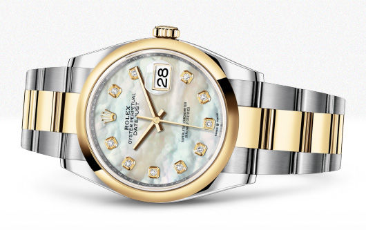 126203 White mother-of-pearl set with diamonds Rolex Datejust 36