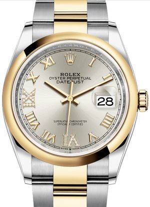126203 Silver set with diamonds Rolex Datejust 36