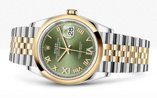 126203 Olive green set with diamonds Jubilee Rolex Datejust 36