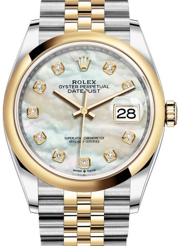 126203 White mother-of-pearl diamonds Jubilee Rolex Datejust 36