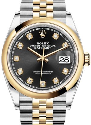 126203 Black set with diamonds Jubilee Rolex Datejust 36