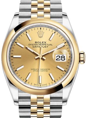 126203 Champagne-colour Jubilee Rolex Datejust 36