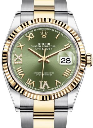 126233 Olive green set with diamonds Rolex Datejust 36