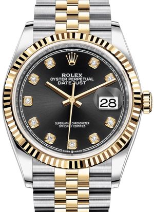 126233 Black set with diamonds Jubilee Rolex Datejust 36
