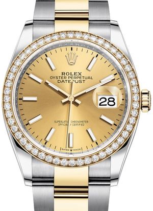 126283RBR Champagne-colour Rolex Datejust 36