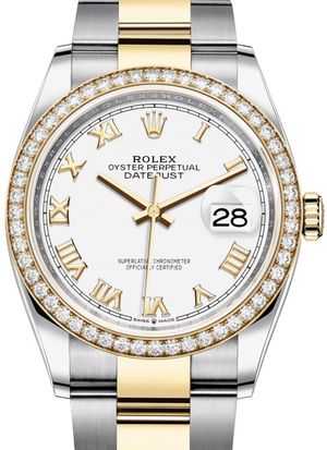 126283RBR White Roman numeral Rolex Datejust 36