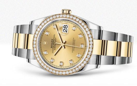 126283RBR Champagne-colour set with diamonds Rolex Datejust 36