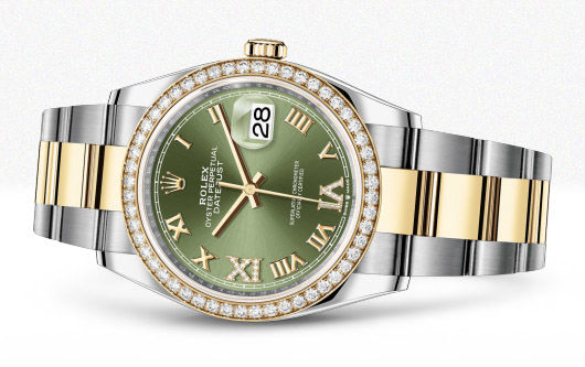126283RBR Olive green set with diamonds Rolex Datejust 36