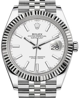 126334 White Index Rolex Datejust 41