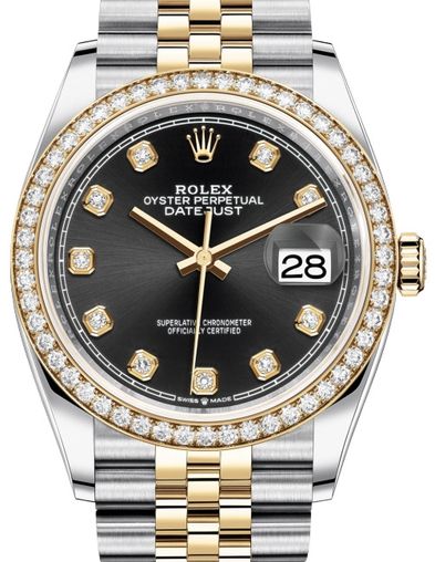 126283RBR Black set with diamonds Jubilee Rolex Datejust 36
