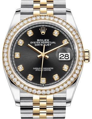 126283RBR Black set with diamonds Jubilee Rolex Datejust 36
