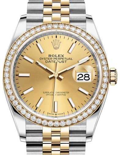 126283RBR Champagne-colour Jubilee Rolex Datejust 36