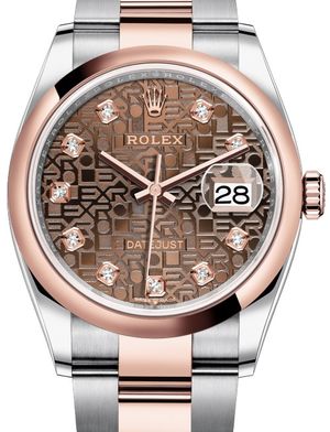 126201 Chocolate Jubilee design set with diamonds Rolex Datejust 36
