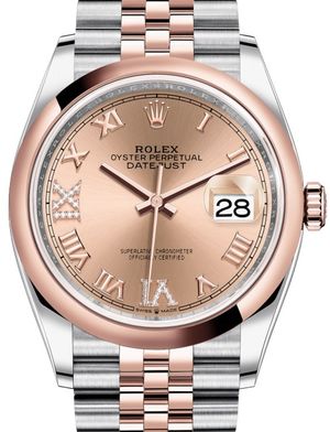 126201 Rose set with diamonds Jubilee Rolex Datejust 36