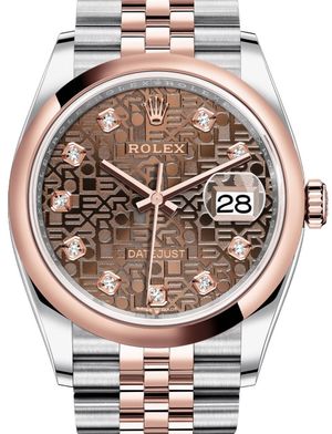 126201 Chocolate Jubilee design set with diamonds Rolex Datejust 36