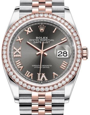 126281RBR Dark rhodium set with diamonds Rolex Datejust 36