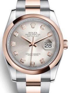 116201 silver diamond dial Oyster Rolex Datejust 36