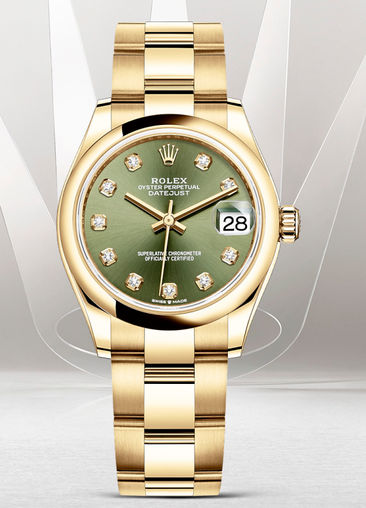 278248 Olive green set with diamonds Rolex Datejust 31