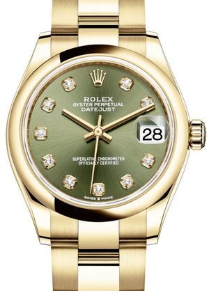 278248 Olive green set with diamonds Rolex Datejust 31
