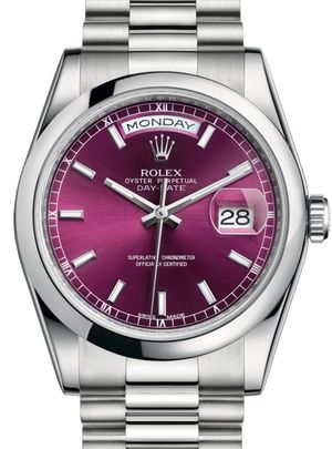 118206 Cherry index dial Rolex Day-Date 36