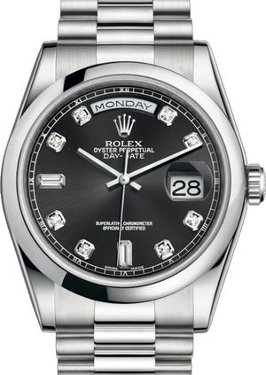 118206 Black set with diamonds Rolex Day-Date 36