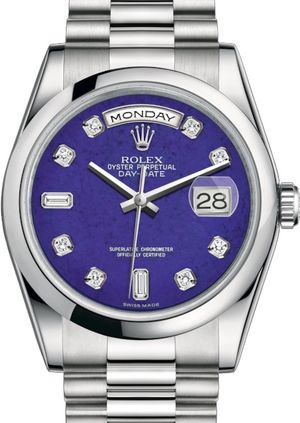 118206 Lapis Lazuli set with diamonds Rolex Day-Date 36