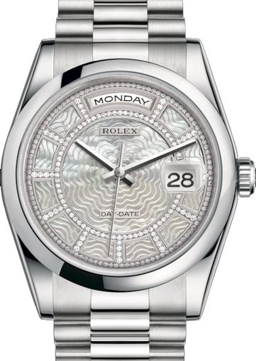 118206 Carousel of white mother-of-pearl Rolex Day-Date 36