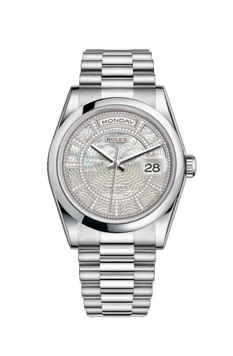 118206 Carousel of white mother-of-pearl Rolex Day-Date 36