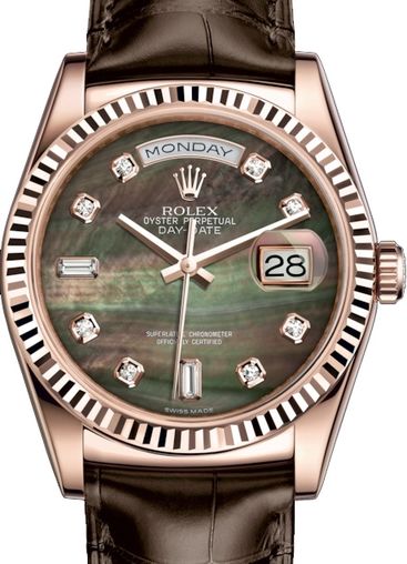 118135 Black mother-of-pearl set with diamonds Rolex Day-Date 36