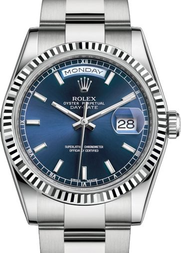 118239 Blue long-lasting blue luminescence Rolex Day-Date 36