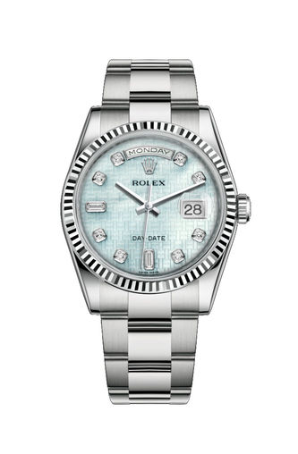 118239 Platinum mother-of-pearl with oxford motif Rolex Day-Date 36