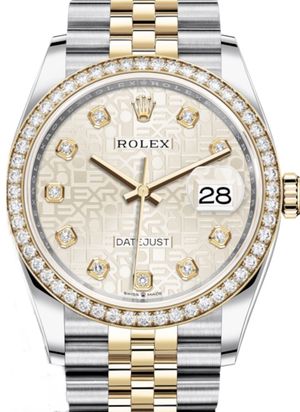 126283RBR Silver Jubilee design set with diamonds Rolex Datejust 36
