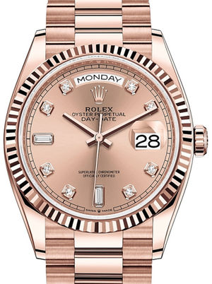 128235 Rose colour set with diamonds Rolex Day-Date 36