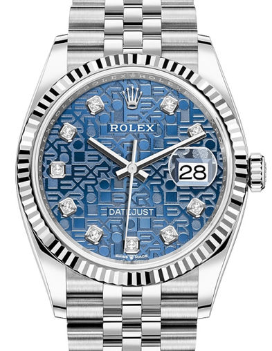 126234 Blue jubilee design set with diamonds Rolex Datejust 36