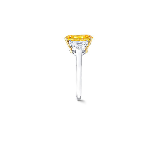 yellow emerald cut diamond with shield shape side GRAFF Classic