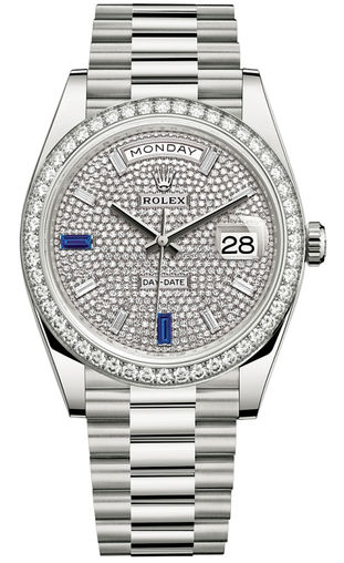 228349RBR Paved with diamonds and sapphires Rolex Day-Date 40