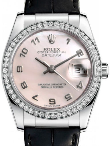 116189 pink mother of pearl arabic dial USED Rolex Datejust 36