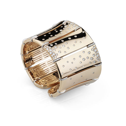 rose gold cuff bangle with diamonds Verdi Gioielli Chillout