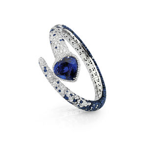 White gold bangle diamonds, sapphires, tanzanite Verdi Gioielli Blues