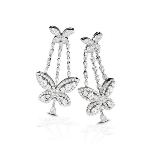 White gold butterfly earrings with diamonds Verdi Gioielli Swing
