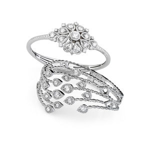 White gold bangles with diamonds Verdi Gioielli Swing