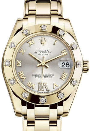 81318 Silver set with diamonds Rolex Pearlmaster